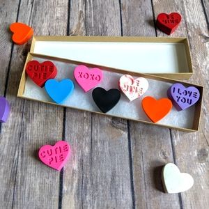 Conversation heart crayons for kids set of 7